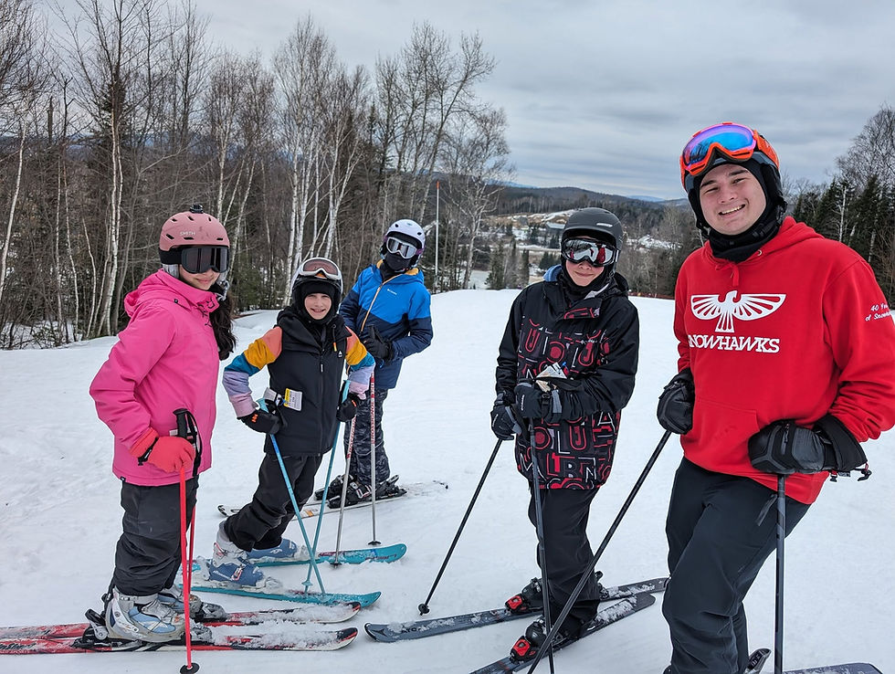 Children at a March Break Ski & Snowboard Camp.
