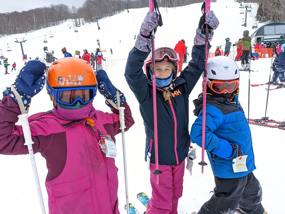 Children in Ottawa ski and snowboard programs.