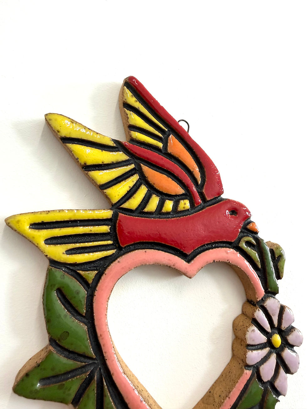 Thumbnail: Red Bird Heart Frame Tile