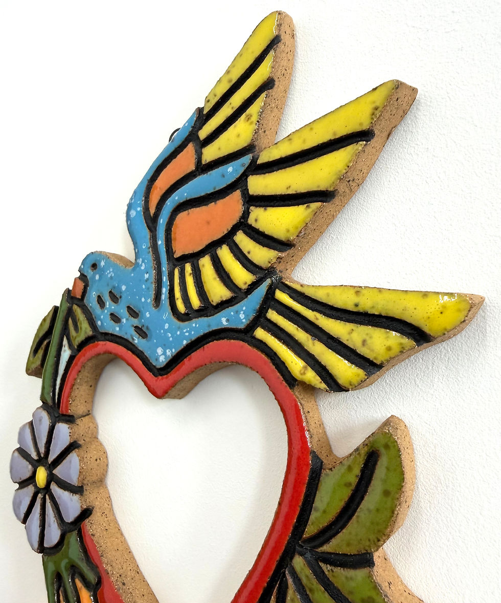 Thumbnail: Blue Bird Heart Frame Tile