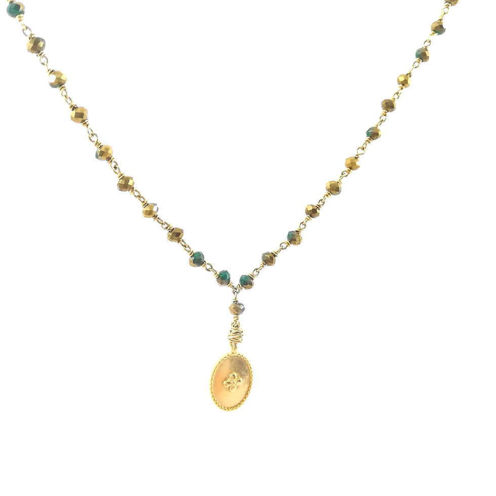 Collier court perlé doré