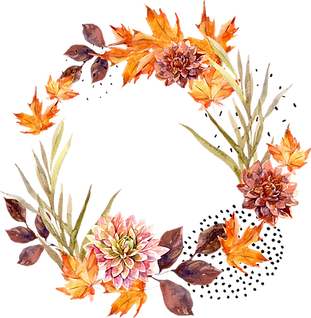 秋の花輪
