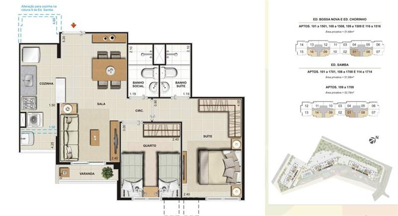 Planta 2 quartos