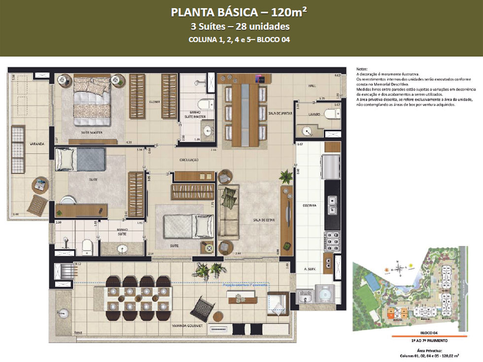 Planta 120m col 1, 2, 4 e 5 - Bl 4