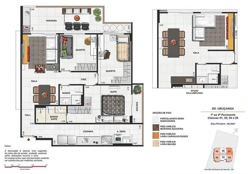 Std 3q(1s) c/sala ampl 84,34m²