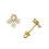 Thumbnail: 14k Yellow Gold Flower Baby Screw Back Stud Earrings