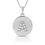 Thumbnail: 14K White Gold Round Shape Initial Letter With Cubic Zircon Pendant