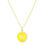 Thumbnail: 14K Yellow Gold Round Yellow Enamel Initial Pendant with Cable Necklace 18”