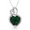 Thumbnail: 14k Yellow Gold Birthstone and Cubic Zirconia Double Heart Halo Pendant