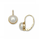 Thumbnail: 14K Yellow or White Gold Bezel Genuine Pearl Lever-back Earrings