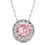 Thumbnail: 14K White Gold Birthstone and Cubic Zirconia Halo Round Pendant