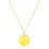 Thumbnail: 14K Yellow Gold Round Yellow Enamel Initial Pendant with Cable Necklace 18”