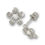 Thumbnail: 14k White Gold Flower Baby Screw Back Stud Earrings