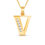Thumbnail: 14K Yellow Gold Hollow Miami Cuban 3mm Chain 20” With CZ Letter Pendant