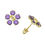 Thumbnail: 14k Yellow Gold Flower Baby Screw Back Stud Earrings