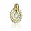 Thumbnail: 14K Yellow Gold Cubic Zirconia Round Halo Charm Pendant