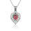 Thumbnail: 14k White Gold Heart Shape Evil Eye Cubic Zircon Pendant