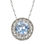 Thumbnail: 14K White Gold Birthstone and Cubic Zirconia Halo Round Pendant