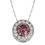 Thumbnail: 14K White Gold Birthstone and Cubic Zirconia Halo Round Pendant