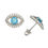 Thumbnail: 14k White Gold Evil Eye Baby Screw Back Stud Earrings