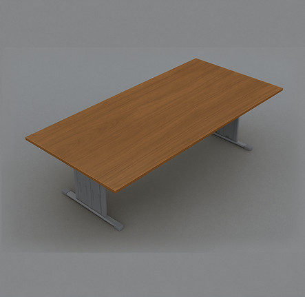Mesa de reunião com tampo em mdp e pés e