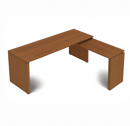 Mesa de escritório em madeira com design moderno, Mesas em L, Projeto Mobi.