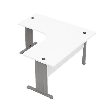 Escrivaninha branca em forma de L, design moderno, Projeto Mobi.