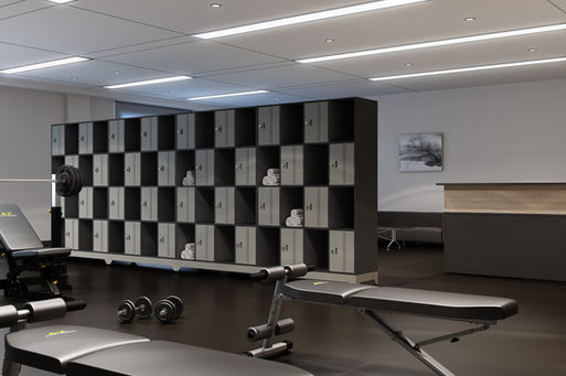 Roupeiro para academia em aço, portas coloridas em aço