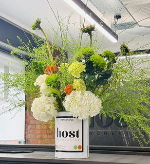 Flowers in paint tin