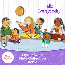 An inclusive Music Together classroom filled with joy as babies, toddlers, and children aged 0-5 engage in playful musical activities. Moms and little ones bond in mommy-and-me sessions, surrounded by colorful instruments, smiling faces, and rhythmic movements.