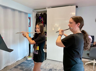 A 12 year old student prepares an audition for flute in the Florida Band Master's Association's All-State auditions.