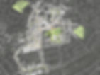 Aerial map view of Hinckley Town entre with green spaces and roads highlighted. Notable green areas are in the center and corners, surrounded by dense buildings and urban development.