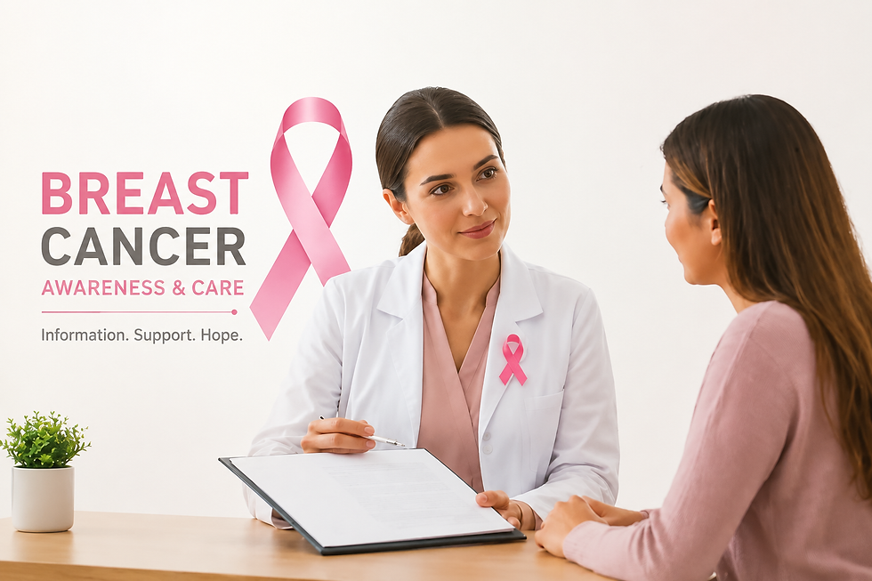 Doctor discussing breast cancer screening with a patient