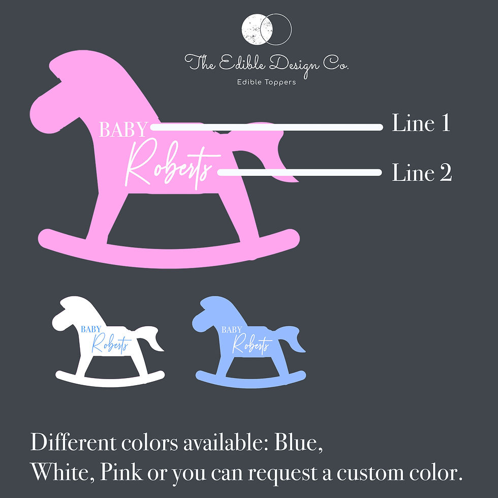 Thumbnail: Rocking Horse Baby Shower Edible Drink Topper
