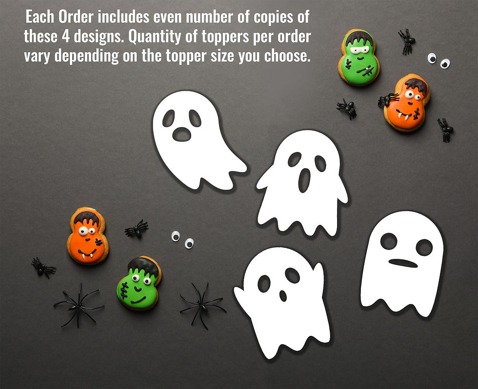 Thumbnail: Halloween Edible Drink CUT-OUT Toppers Ghosts