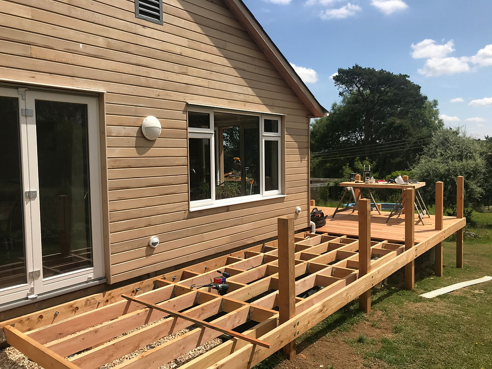 Larch decking in progress