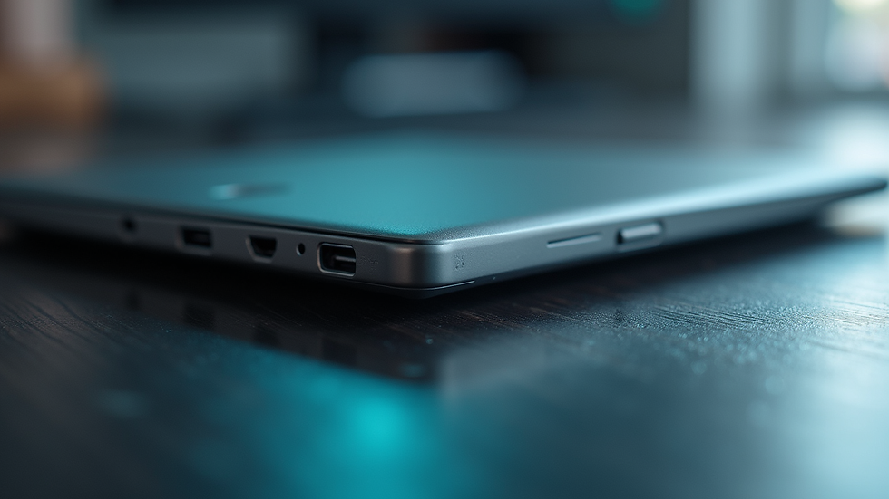 Plano detalle de una computadora portátil con aplicaciones de productividad abiertas