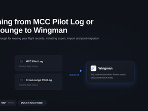 Switching from MCC Pilot Log or CrewLounge PilotLog to Wingman: complete migration guide