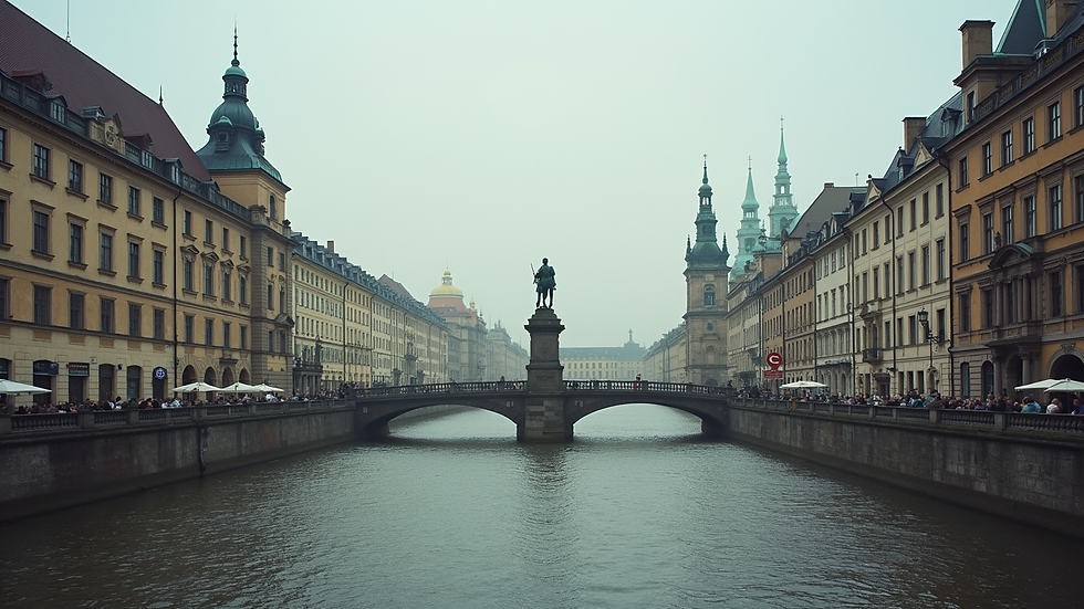 Wide angle view of Dresden's historic architecture