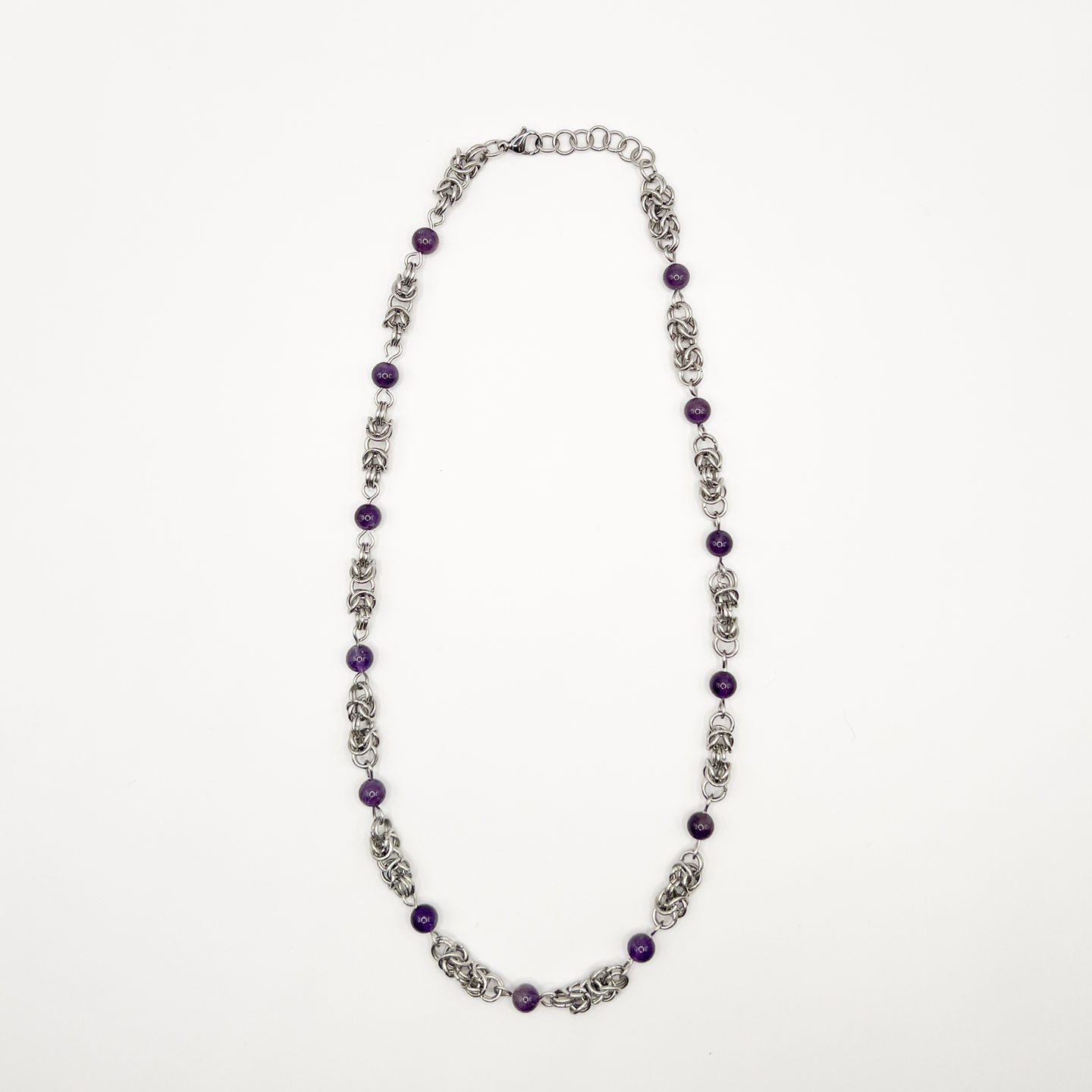 Minimalist Amethyst Byzantine Necklace