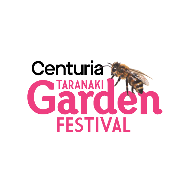 Centuria Taranaki Garden Festival logo with a bee