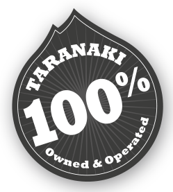 100% Taranaki Owned & Operated logo