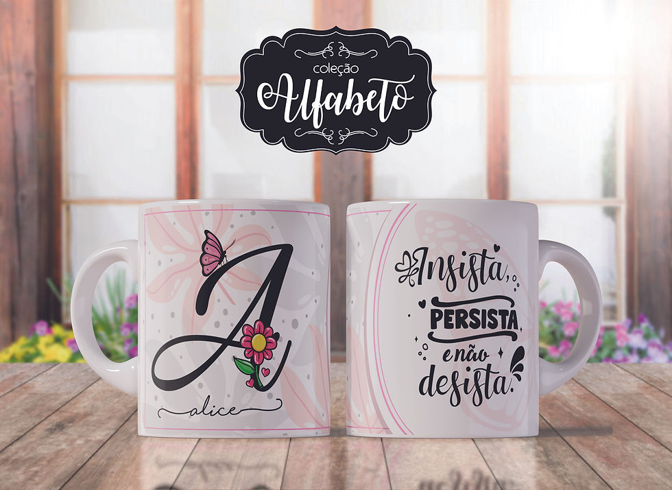 Caneca personalizadas Coleção Alfabeto A ao M