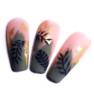 abstract floral foil nail art