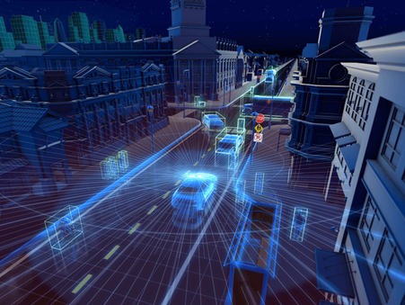 LiDAR sensor capturing environmental data.
