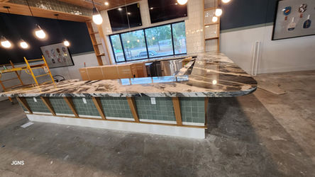 Quartzite countertop installation in Dallas TX by JG Natural Stone LLC.