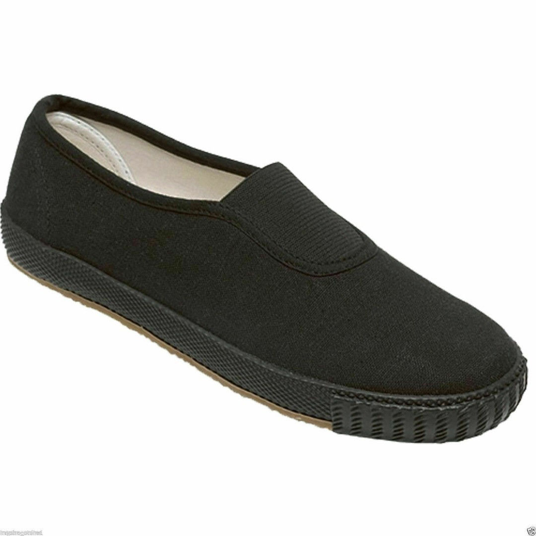 Infants Kids Slip On Gusset PE Pumps Plimsolls Only Size 1 & Size 2