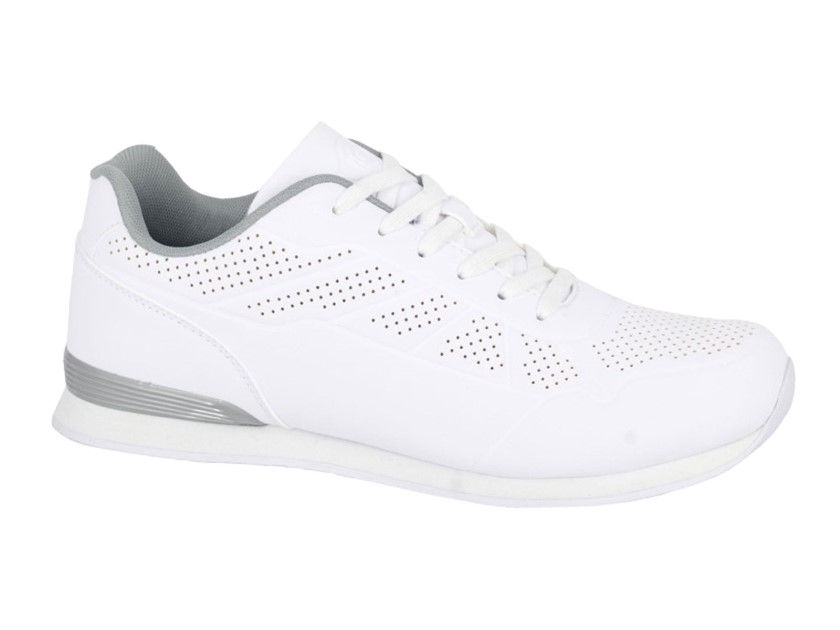 DEK Lace Up Mens Bowling Shoe White/Grey