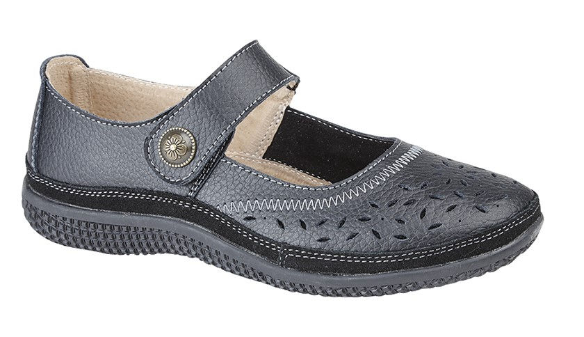 BOULEVARD Touch Fastening Perforated Bar Casual Black