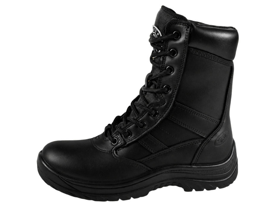 Thumbnail: Mens Leather Hi Leg Lace Up Combat Boot In Black Style 4